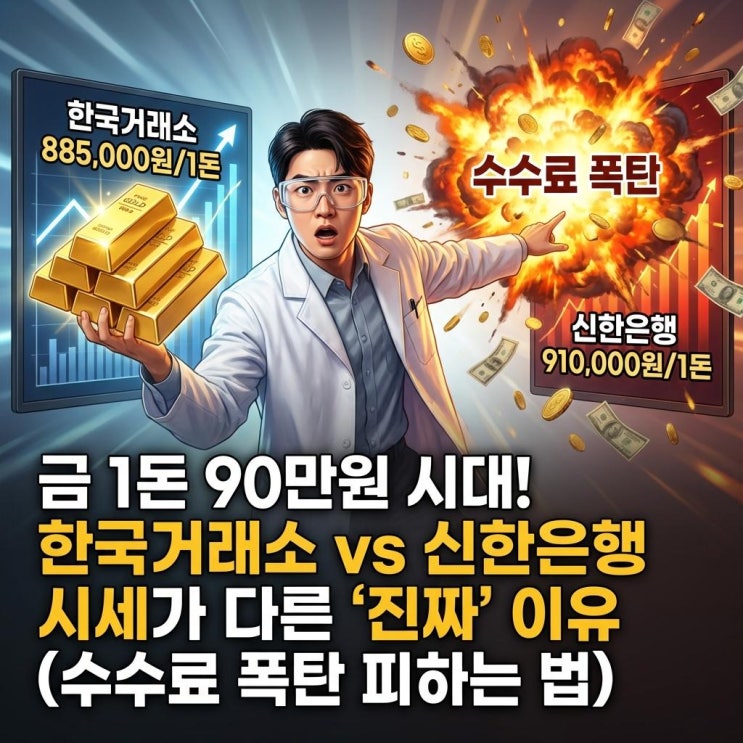  금 1돈 90만원 시대! 한국거래소 vs 신한은행 시세가 다른 '진짜' 이유 (수수료 폭탄 피하는 법)