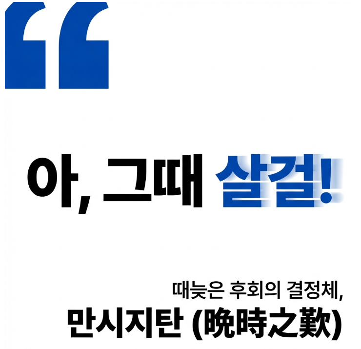 때늦은 후회, '만시지탄(晩時之歎)' 완벽 정리