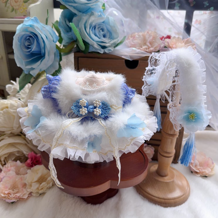  20cm 행운의 블루 원피스 세트 인형옷 롱바디 체형 아이돌인형옷
