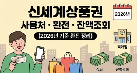 신세계상품권 사용처 · 환전 · 잔액조회 (2026년 기준 완전 정리)