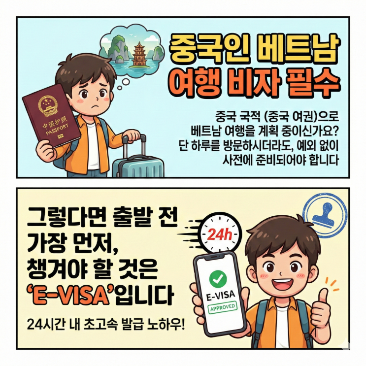  중국인 베트남 여행 비자 필수 24시간 내 초고속 발급 노하우
