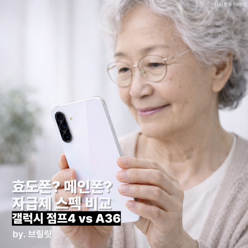 효도폰? 메인폰? 갤럭시 점프4 vs A36 자급제 스펙 비교