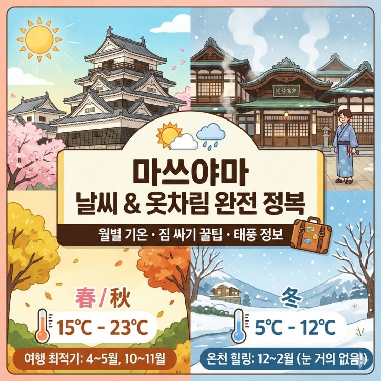  마쓰야마 날씨 월별 정리 (옷차림·여행 최적기)