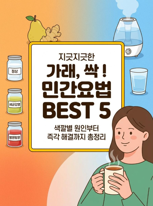 가래 없애는법 총정리｜색깔별 원인부터 즉시 효과 보는 관리법 5가지