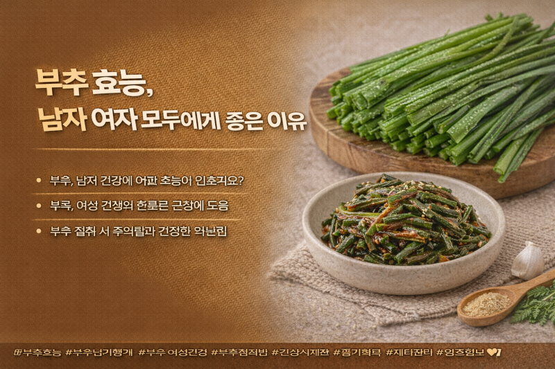 부추 효능 남자 여자 모두에게 좋은 이유