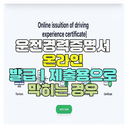 운전경력증명서 온라인 발급｜제출용으로 막히는 경우