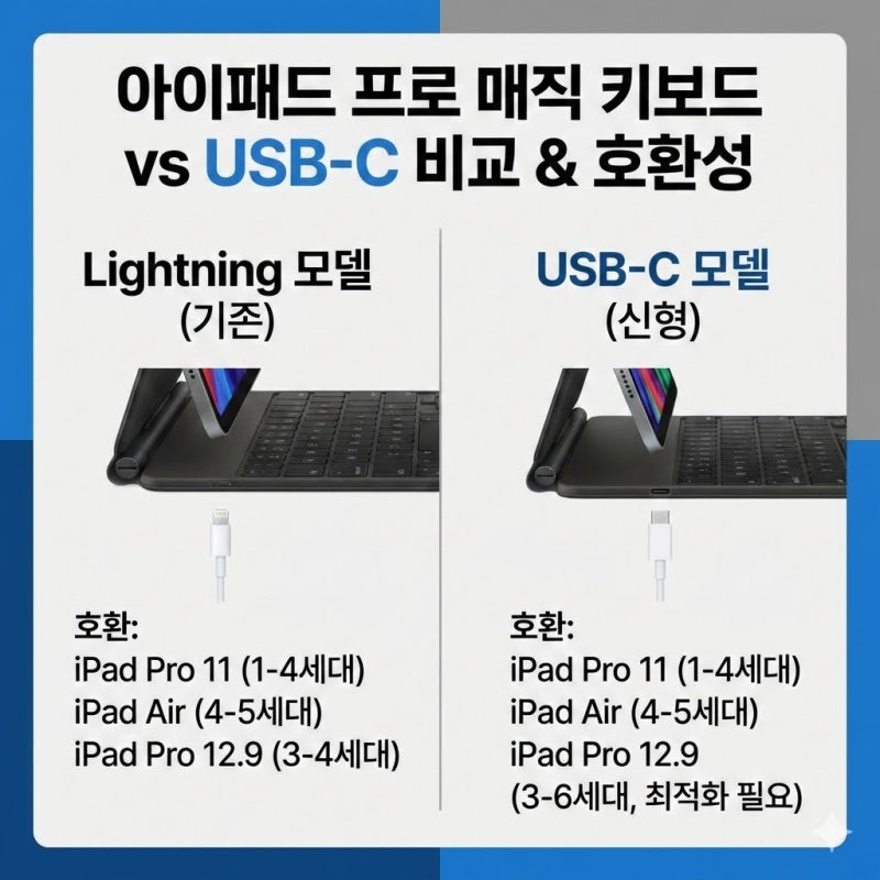아이패드 프로 애플 매직 키보드2 USBC 차이점 비교 호환 모델 정리