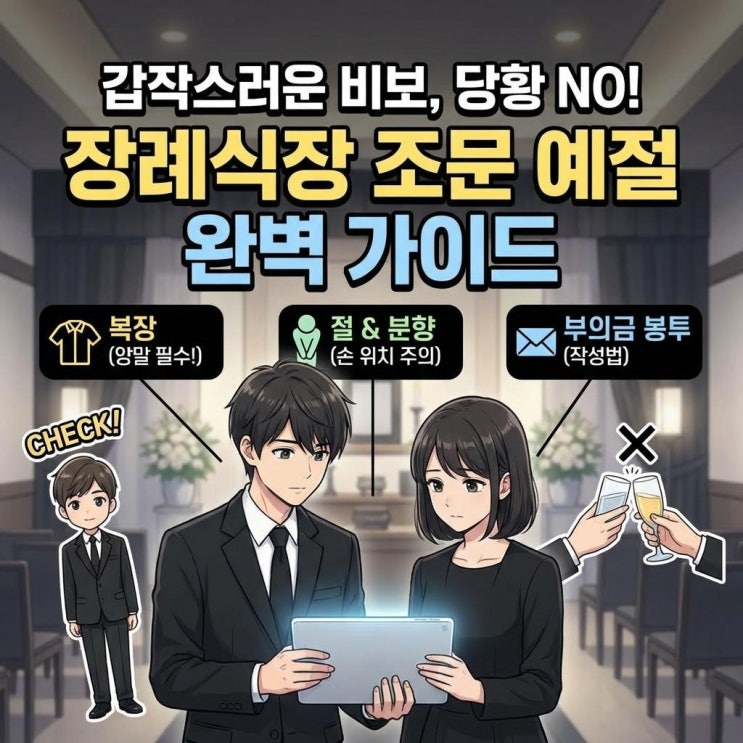  갑작스러운 부고, 당황하지 마세요. 장례식장 조문 예절 완벽 가이드 및 남성,여성 절하는 법