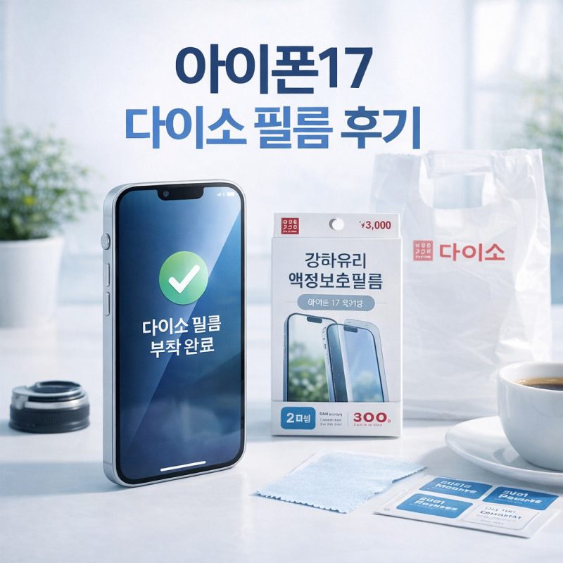 3천 원짜리로 버텨봤습니다… 아이폰17 다이소 필름 실사용 후기(붙이는 법·내구성·단점까....