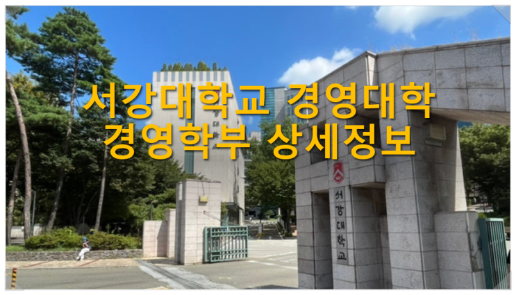 서강대학교 경영대학 경영학부 상세정보