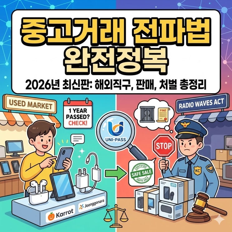  [필독] 2026년 중고거래 전파법 총정리: 해외직구 되팔기 1년 지나면 무조건 괜찮을까? (벌금/처벌 기준)