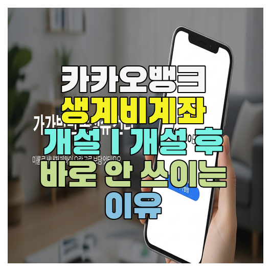  카카오뱅크 생계비계좌 개설｜개설 후 바로 안 쓰이는 이유