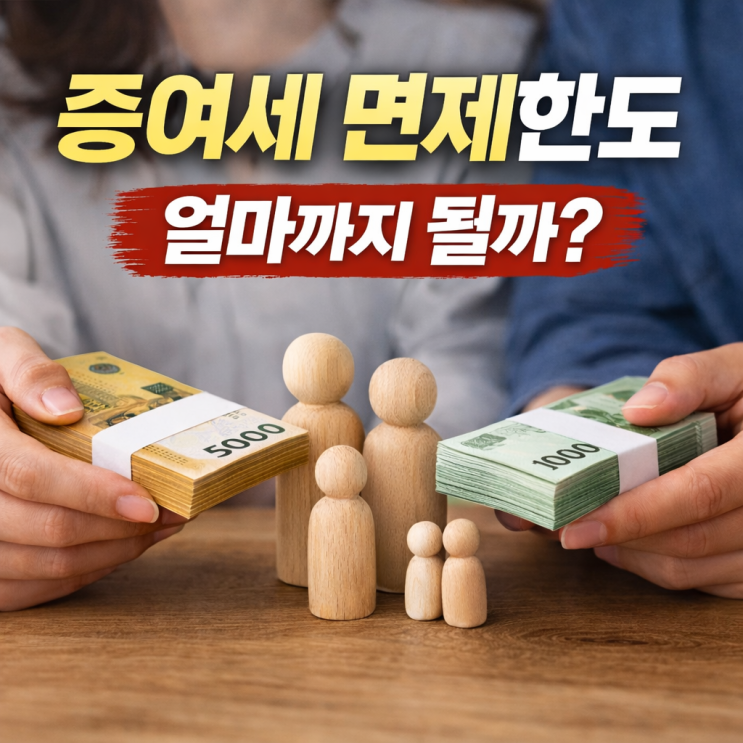  증여세 면제한도 2026년 최신: 자녀 부모 형제간 부부간 며느리 타인 한도는 얼마?