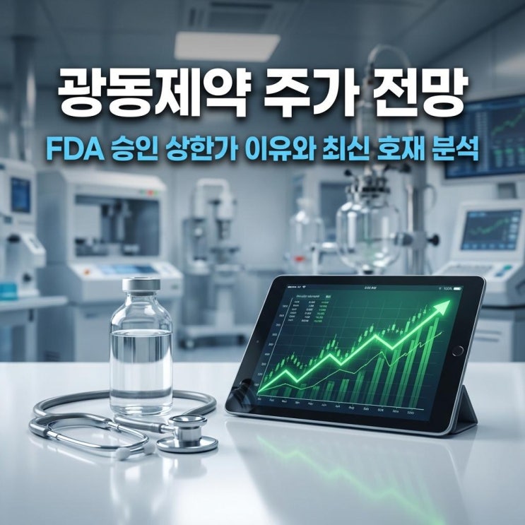  광동제약 주가 전망 노안 치료제 유베지 FDA 승인 상한가 이유와 최신 호재 분석