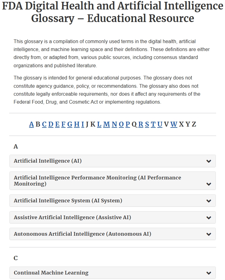  디지털의료기기의 FDA, WHO, NHS 해외 용어집