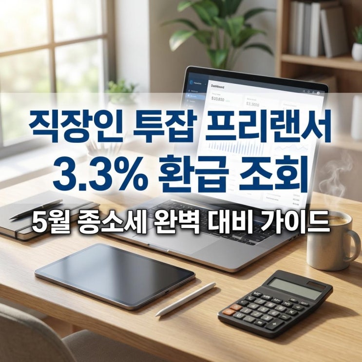  직장인 투잡 프리랜서 3.3% 환급 조회 배달 알바부터 블로그 유튜브 수익 세금까지 5월 종소세 완벽 대비 가이드