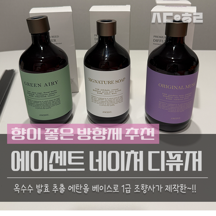 에이센트 네이처 대용량 디퓨저 500ml 진짜 꽃집향기, 섬유유연제향 사용 후기