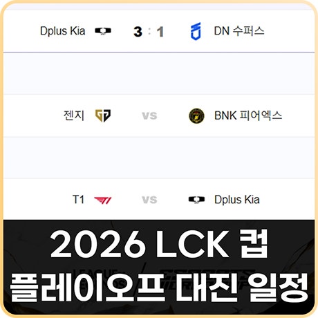 롤 2026 LCK컵 플레이오프 대진표 및 결승전 일정 정리