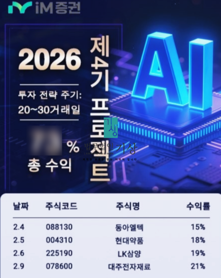 IM증권 사칭 박두환대표 리딩방, 제4기프로젝트 기관내부계좌 사기