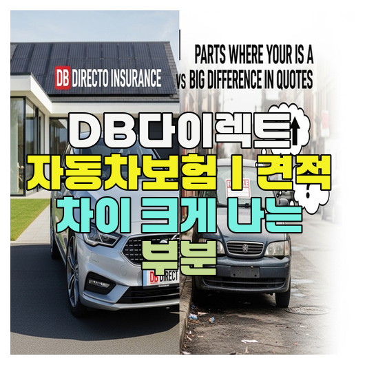  DB다이렉트 자동차보험｜견적 차이 크게 나는 부분