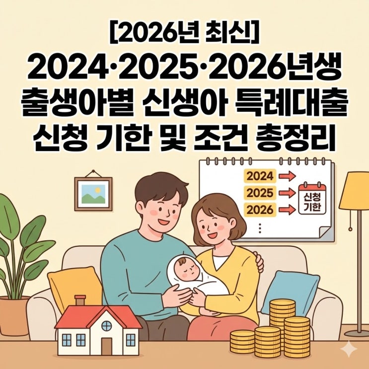  2024·2025·2026년생 출생아별 신생아 특례대출 신청 기한 및 조건 총정리