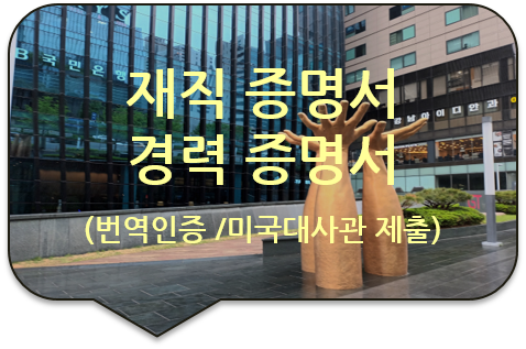 미국대사관 비자발급을 위한, 재직증명서 /경력증명서 번역공증 [잠실/별내/다산/성남 번역]