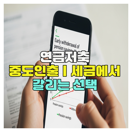  연금저축 중도인출｜세금에서 갈리는 선택