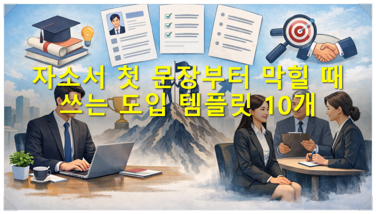  자소서 첫 문장부터 막힐 때 쓰는 도입 템플릿 10개