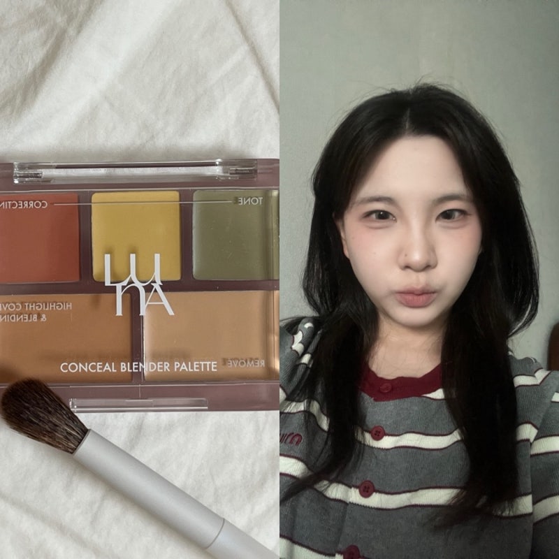 올리브영 커버력 갑 컨실러 팔레트 추천 | 루나 컨실 블렌딩 팔레트 5호 & 컨실 블렌딩 브러쉬....