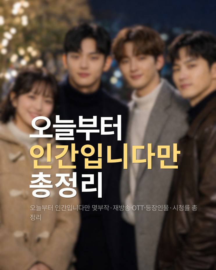  오늘부터 인간입니다만 몇부작·재방송·OTT·등장인물·시청률 총정리