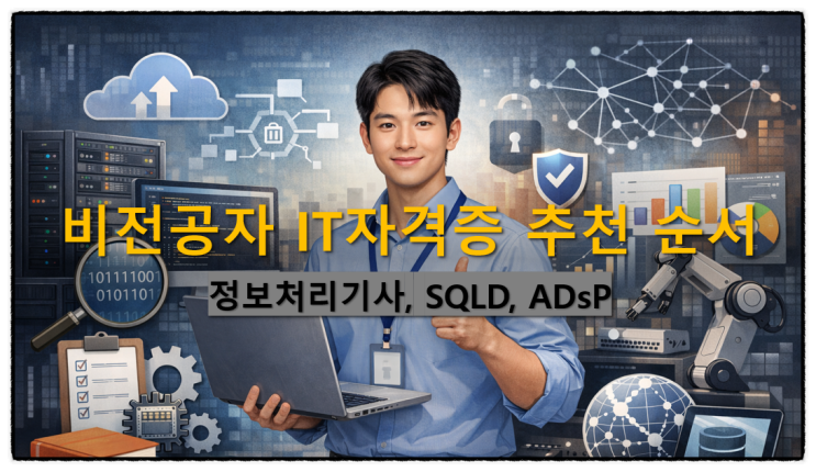  비전공자 IT자격증 추천 순서 정보처리기사 SQLD ADsP