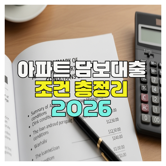  아파트 담보대출 조건 총정리 2026