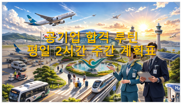  공기업 합격 루틴 평일 2시간 주간 계획표