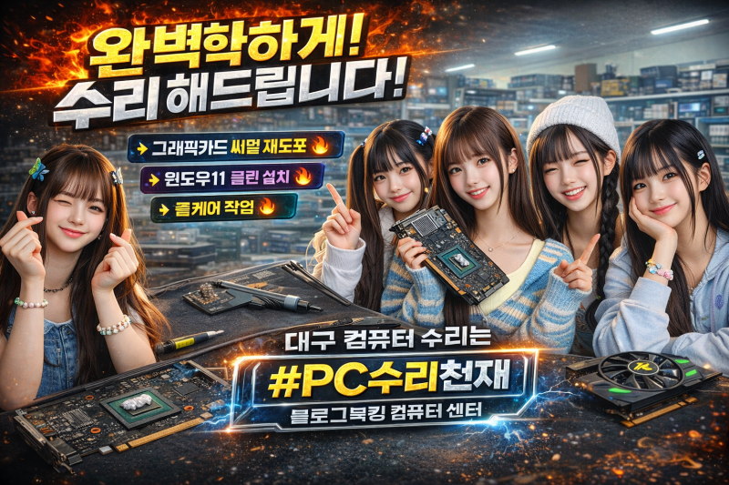 그래픽카드 과열 문제 완벽 해결!써멀그리스 재도포 + 윈도우11 업그레이드 + 풀케어 완료 / ....