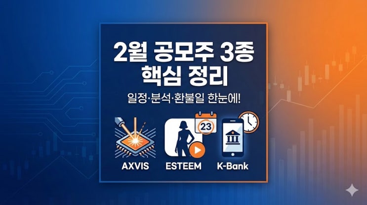  2월 공모주, 케이뱅크 마감 임박! 액스비스·에스팀 청약 총정리