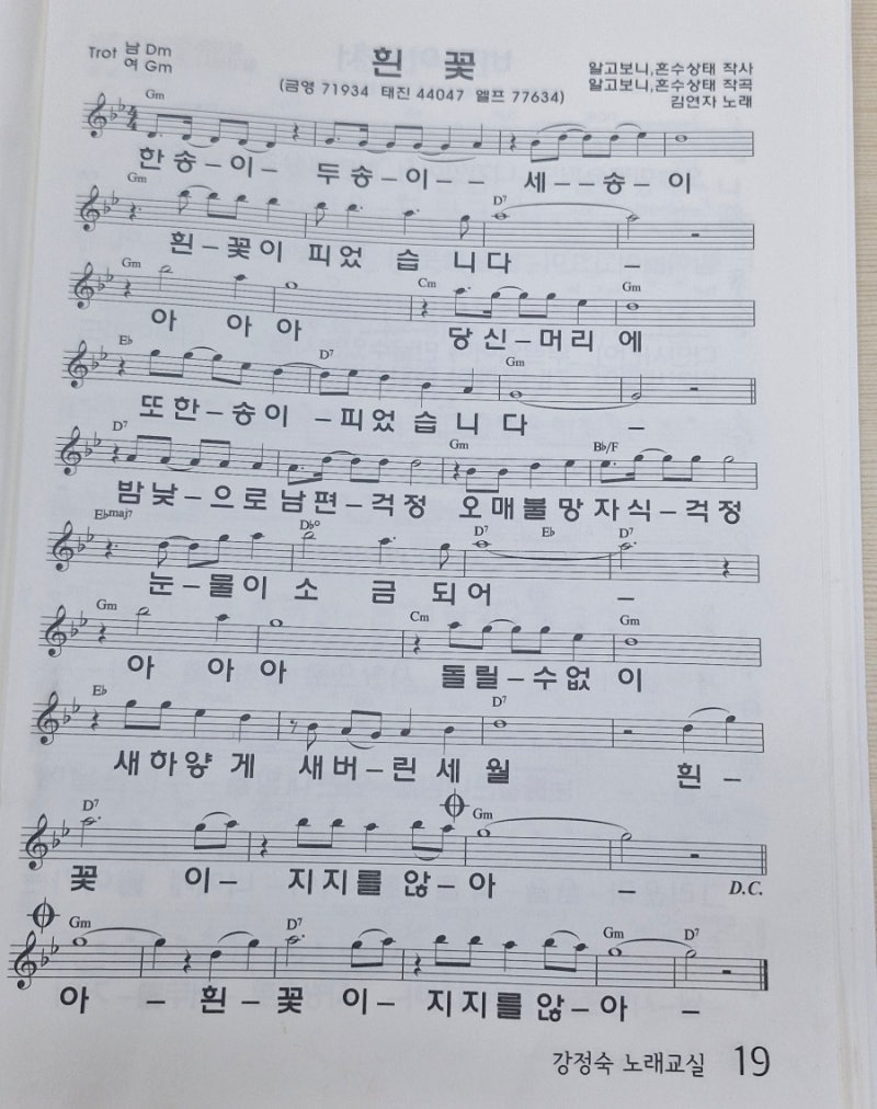흰꽃 김연자 노래 초아강최고의가수 강정숙노래교실 남뽕여뽕민희숙노래가좋아 면목주민쎈....