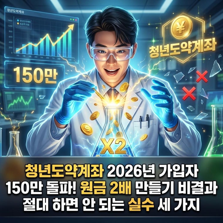  청년도약계좌 2026년 가입자 150만 돌파! 원금 2배 만들기 비결과 절대 하면 안 되는 실수 세 가지.