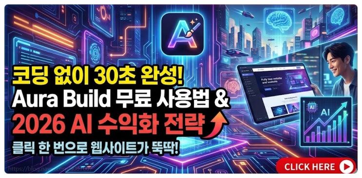  코딩 몰라도 30초만에 웹사이트 완성 아우라 빌드 Aura build 무료 사용법과 2026년 인공지능 수익화 전략