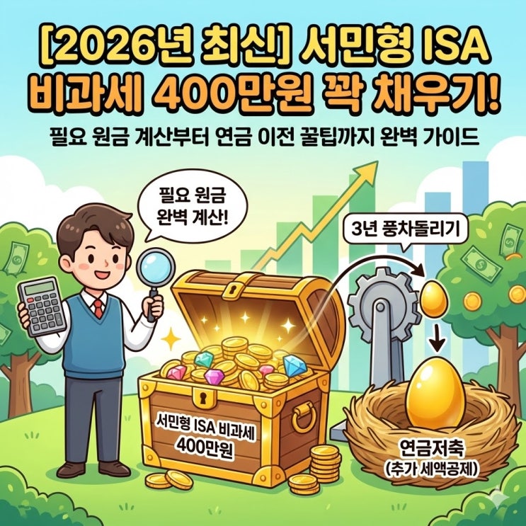  2026 서민형 ISA 비과세 한도 400만 원 꽉 채우려면 원금 얼마 필요할까? (계산 완벽 정리)