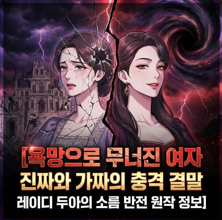 욕망으로 무너진 여자 진짜와 가짜의 충격 결말 레이디 두아의 소름 반전 원작 정보 뜻을 알....