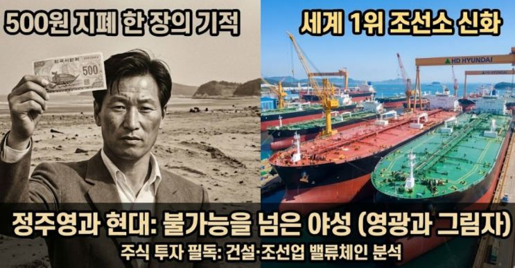  흙수저 신화의 원조, 아산 정주영과 현대의 야사: 500원 지폐의 기적과 그림자