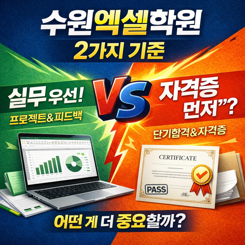 수원엑셀학원 실무 vs 자격증 무엇이 나에게 맞을까?