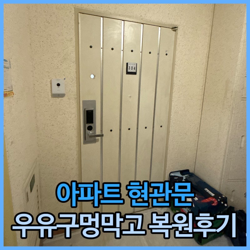 아파트 현관문 우유구멍막고 복원후기