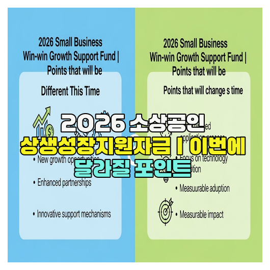  2026 소상공인 상생성장지원자금｜이번에 달라질 포인트