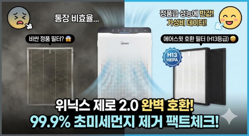 ️ "공기청정기 필터, 아직도 비싼 정품만 고집하세요?" 위닉스 제로 2.0 호환 필터 팩트체크! ....