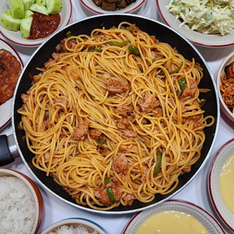 류수영 스팸 파스타 만들기 토마토 케찹 스파게티 레시피 스팸 요리 추천
