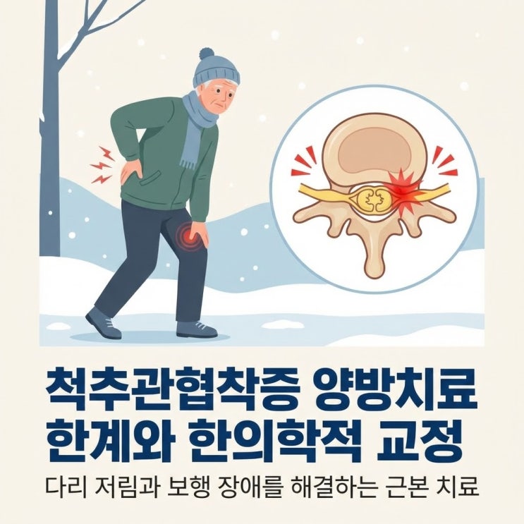  척추관협착증 증상 다리 저림 걷기 힘든 이유 오팔몬 리리카 추나치료