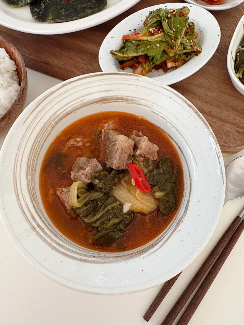 뼈없는 우거지 소갈비탕 끓이는방법 장터st 소고기 국밥 레시피