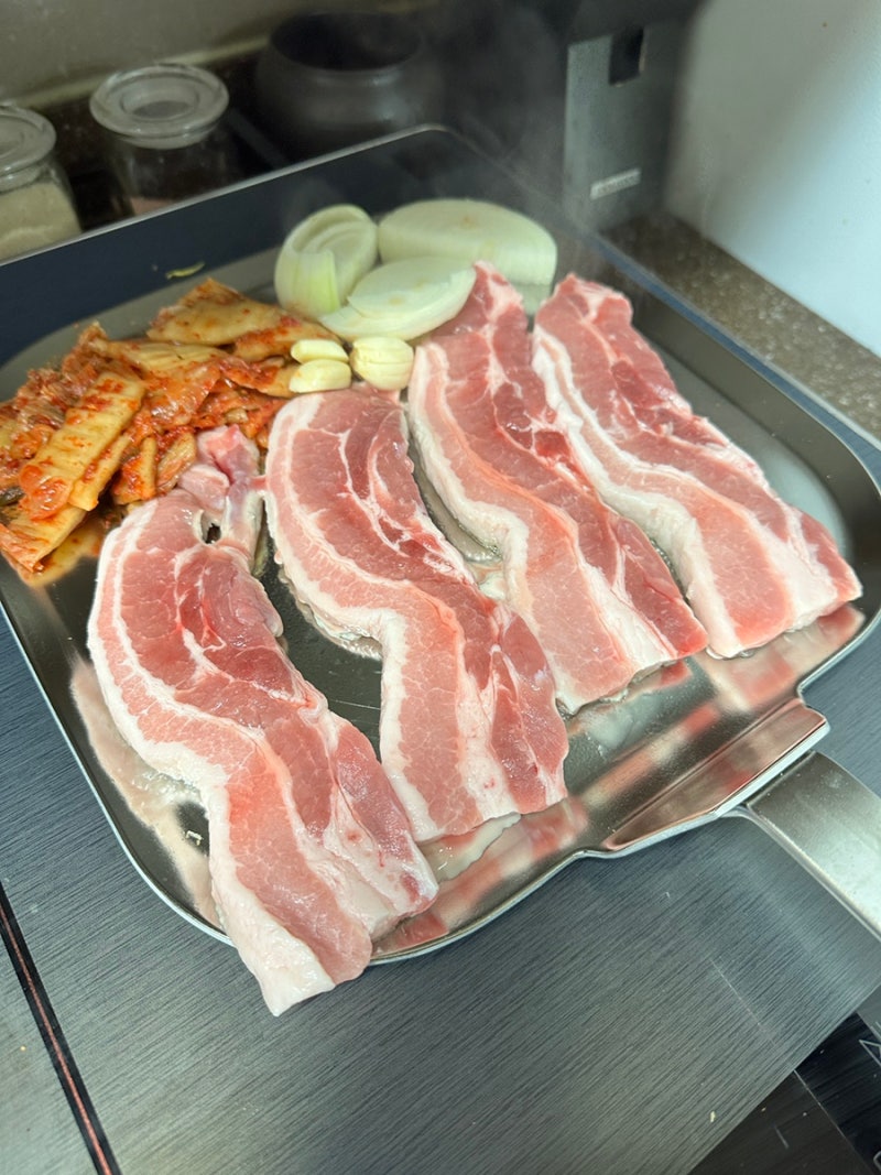스테니 스텐사각팬 무연마제 스텐후라이팬 사용후기