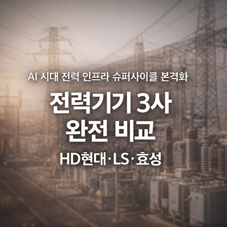  AI 시대 전력 인프라 슈퍼사이클 본격화 전력기기 3사 실적 ‘왜’ 이렇게 갈렸나? (HD현대·LS·효성 완전 비교)